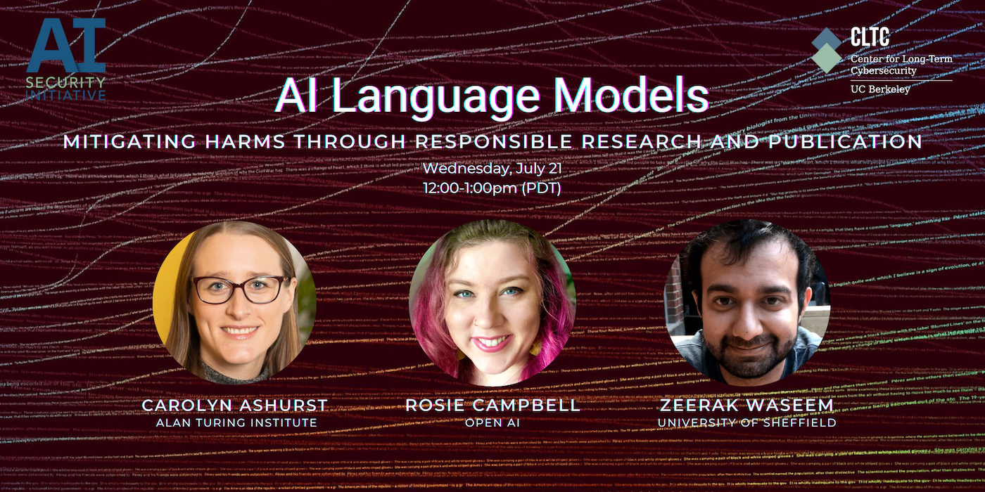 Flyer for AI Language Models event