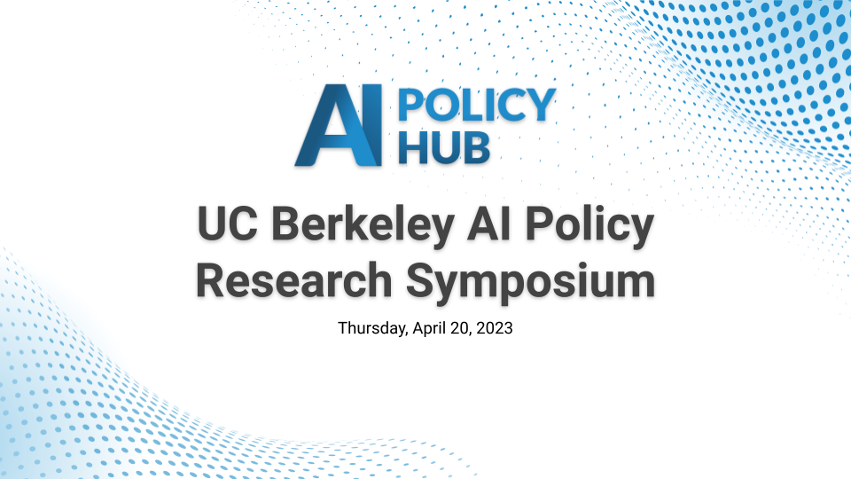 AI Policy Hub research symposium title slide