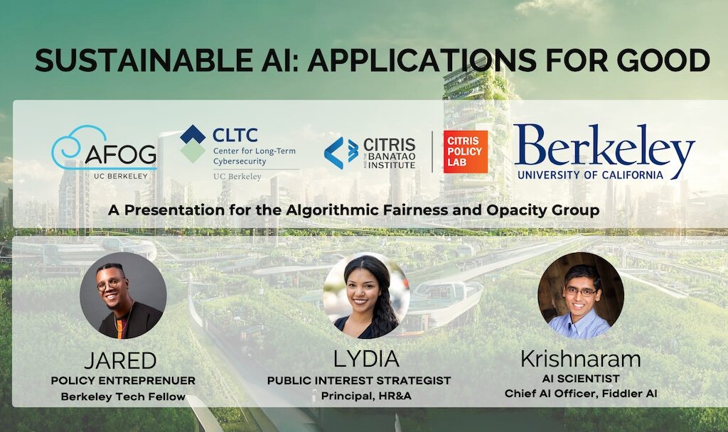 sustainable AI slide featuring the panelists