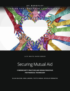 cover of "securing mutual aid" - with multi-colored hands forming a heart