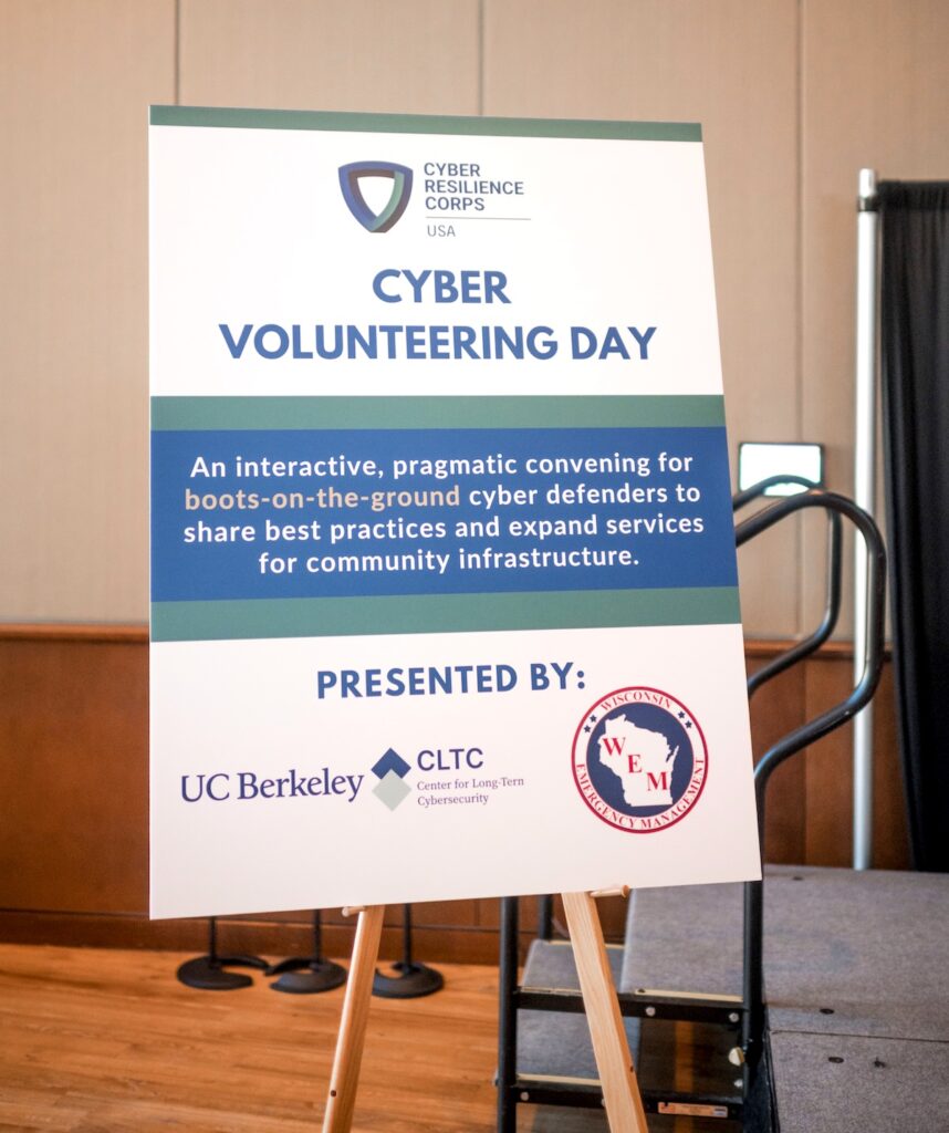 cyber volunteering day sign